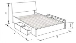 Praga custom drawer timber bed frame