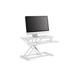 Pro Height Adjustable Sit Stand Computer Work Task Study Office Desk Riser - White, Medium - White / Medium