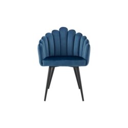 Pucon Fabric Velvet Kitchen Chair Dining Armchair - Denim Blue - Denim Blue