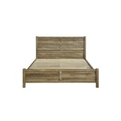 Queen Size Bed Frame Natural Wood like MDF in Oak Colour