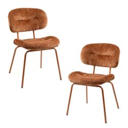 Raimon Furniture Set Of 2 Jaxon Fabric Kitchen Dining Side Chair Metal Legs Cajan
