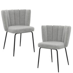 Raimon Furniture Set Of 2 Maisy Modern Kitchen Dining Side Chair Metal Legs Latte
