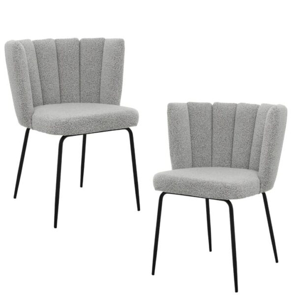 Raimon Furniture Set Of 2 Maisy Modern Kitchen Dining Side Chair Metal Legs Latte