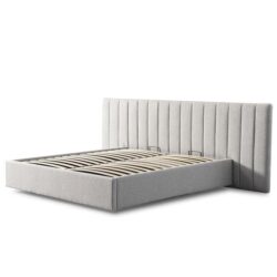 Ralph Wide Base King Sized Bed Frame - Clay Grey with Storage by Interior Secrets - AfterPay Available