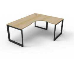 Rapid Infinity Loop 180 x 150cm Leg Corner Workstation - Natural & Black by Interior Secrets - AfterPay Available