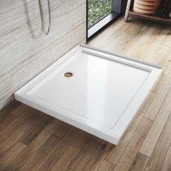 Rectangular Durable Solid Acrylic Fiberglass Shower Base White, 1000 x 900mm / No