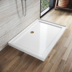 Rectangular Durable Solid Acrylic Fiberglass Shower Base White, 1200 x 800mm / No
