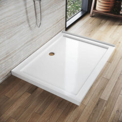 Rectangular Durable Solid Acrylic Fiberglass Shower Base White, 1200 x 900mm / No