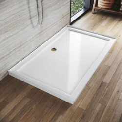 Rectangular Durable Solid Acrylic Fiberglass Shower Base White, 1500 x 900mm / No