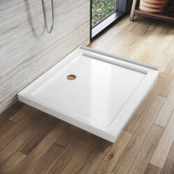 Rectangular Durable Solid Acrylic Fiberglass Shower Base White, 900 x 800mm / No