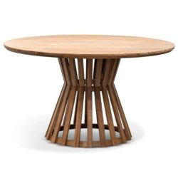 Renzo 1.35m Round Outdoor Dining Table - Light Natural Acacia by Interior Secrets - AfterPay Available