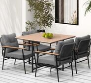 Richie 4 Seater Outdoor Dining Set Black