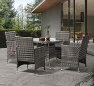 Rovello 4 Seater Dining Set Grey