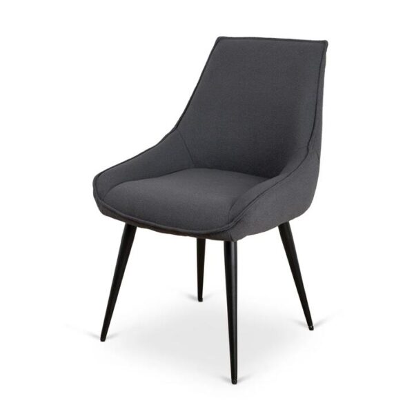 Ruwan Fabric Dining Chair - Charcoal by Interior Secrets - AfterPay Available
