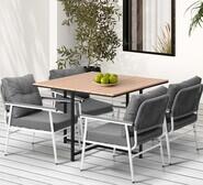 Santi 4 Seater Outdoor Dining Set Neutral