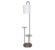 Sarantino Floor Lamp With Glass Shelves White