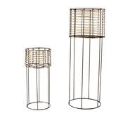 Set Of 2 Agata Pot Planter Stands Black