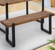 Set Of 2 Detroit 140Cm Bench Brown