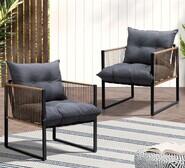 Set Of 2 Erwin Outdoor Dining Chairs Grey