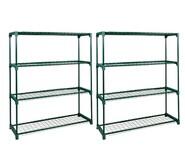 Set Of 2 Greenhouse Plant Stands Green