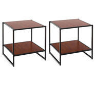 Set Of 2 Ironline Bedside Tables Black