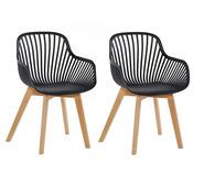 Set Of 2 Jinan Dining Chairs Black