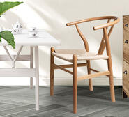 Set Of 2 Replica Hans Wegner Dining Chairs Brown