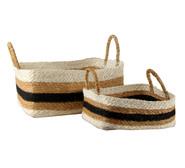 Set Of 2 Wenyr Storage Baskets Black