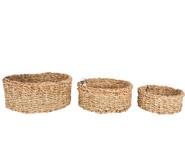 Set Of 3 Cilita Round Storage Baskets Neutral