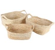 Set Of 3 Eme Storage Baskets Neutral