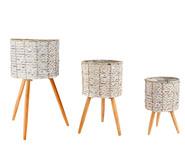 Set Of 3 Malo Pot Plant Stands White
