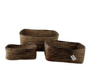 Set Of 3 Nyred Storage Baskets Black