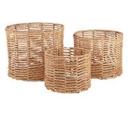 Set Of 3 Trec Storage Baskets Neutral
