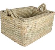 Set Of 4 Chavier Storage Baskets With Handles Neutral