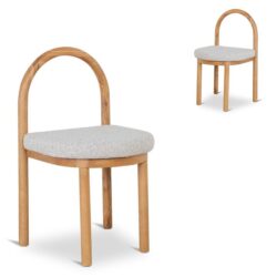 Set of 2 - Adir Natural Dining Chair - Clay Grey by Interior Secrets - AfterPay Available