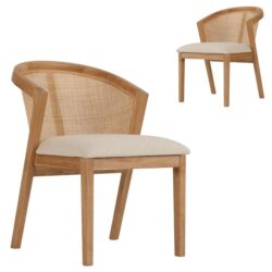 Set of 2 - Earlene Fabric Dining Chair - Light Beige by Interior Secrets - AfterPay Available