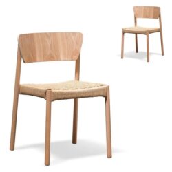 Set of 2 - Filiberto Rope Seat Dining Chair - Natural by Interior Secrets - AfterPay Available