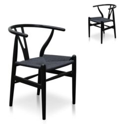 Set of 2 - Harper Wooden Dining Chair - Full Black by Interior Secrets - AfterPay Available
