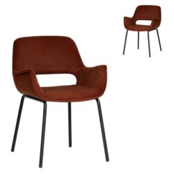 Set of 2 - Kendry Black Dining Chair - Red Bronze Seat by Interior Secrets - AfterPay Available