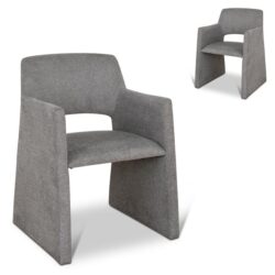 Set of 2 - Marko Fabric Dining Chair - Spec Smoke Grey by Interior Secrets - AfterPay Available