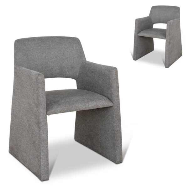 Set of 2 - Marko Fabric Dining Chair - Spec Smoke Grey by Interior Secrets - AfterPay Available