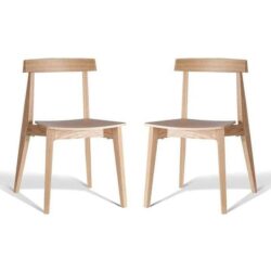 Set of 2 - Masa Ito Oriental Dining Chair - Natural Timber Seat