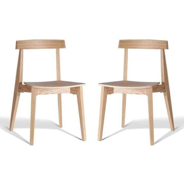 Set of 2 - Masa Ito Oriental Dining Chair - Natural Timber Seat