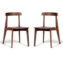 Set of 2 - Masa Ito Oriental Dining Chair - Walnut Timber Seat