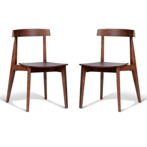 Set of 2 - Masa Ito Oriental Dining Chair - Walnut Timber Seat