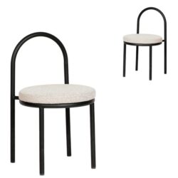 Set of 2 - Mclean Black Dining Chair - Clay Grey by Interior Secrets - AfterPay Available