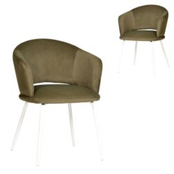 Set of 2 - Merrill White Dining Chair - Dark Moss Green by Interior Secrets - AfterPay Available