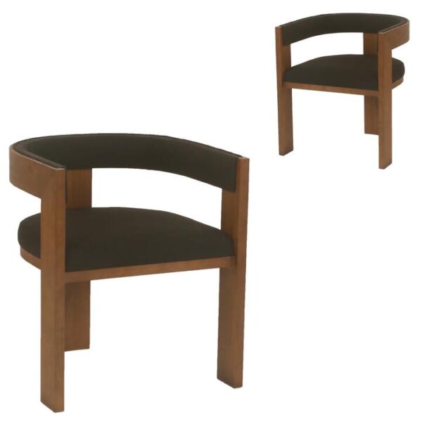 Set of 2 - Miles Brown ELM Dining Chair - Black by Interior Secrets - AfterPay Available