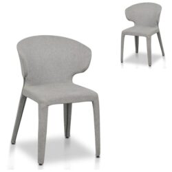 Set of 2 - Pollard Fabric Dining Chair - Coastal Light Grey by Interior Secrets - AfterPay Available