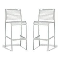 Set of 2 - Wanika Outdoor Bar Stool 75cm - White